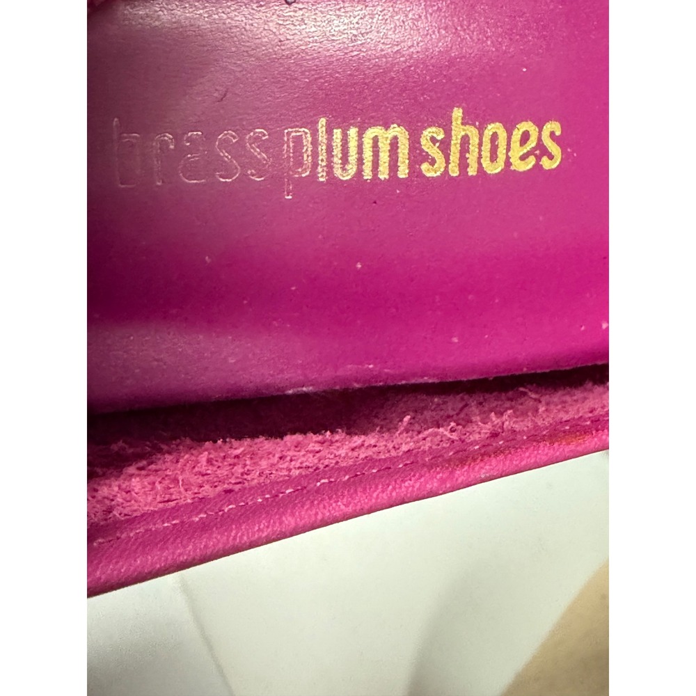 Brass Plum Shoes‎ Women's 8N Magenta Leather Loafer Flat Shoes Made in Brazil - Picture 8 of 9